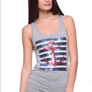 Forever 21 NAUTICAL Anchor Sequin Top